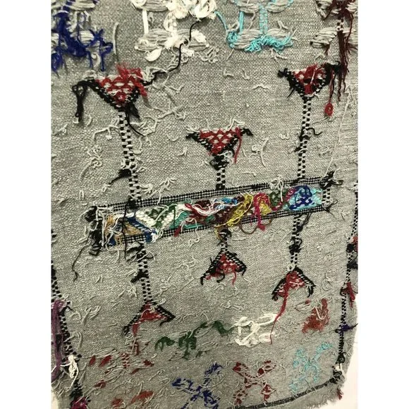 Hand Knotted Chenille Rug Geometric Patterns Soft/ Clean! 21.5" x 41" - Picture 5 of 5